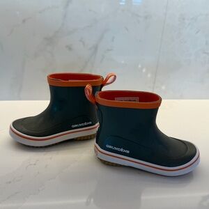 Grundens Kids Waterproof Boots - Green and Orange size 11